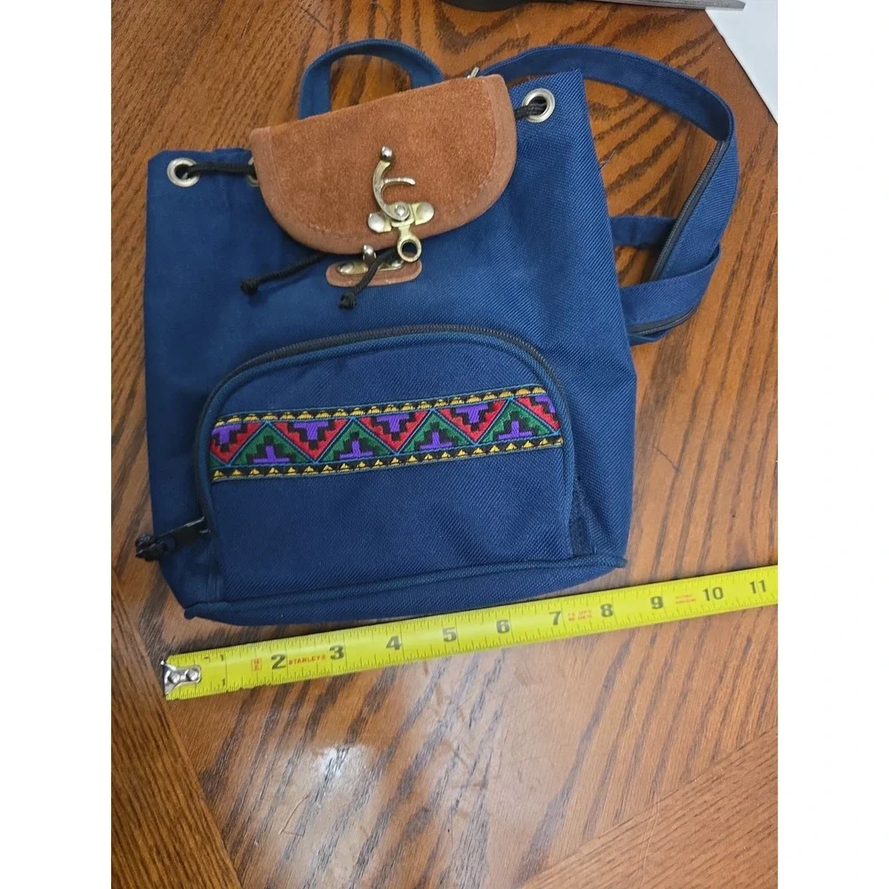 Vintage 90s Southwestern Mini Backpack Travel Purse Aztec Grunge Boho Fest Y2k